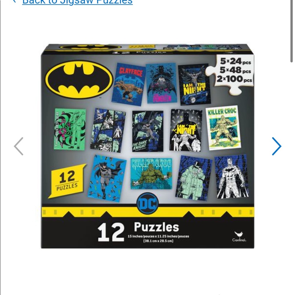 NWT DC Comics Batman 12-Pack of Puzzles